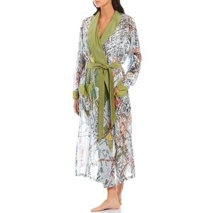 RARE! One Hundred Stars London Map Gown In Sage Missing Belt
